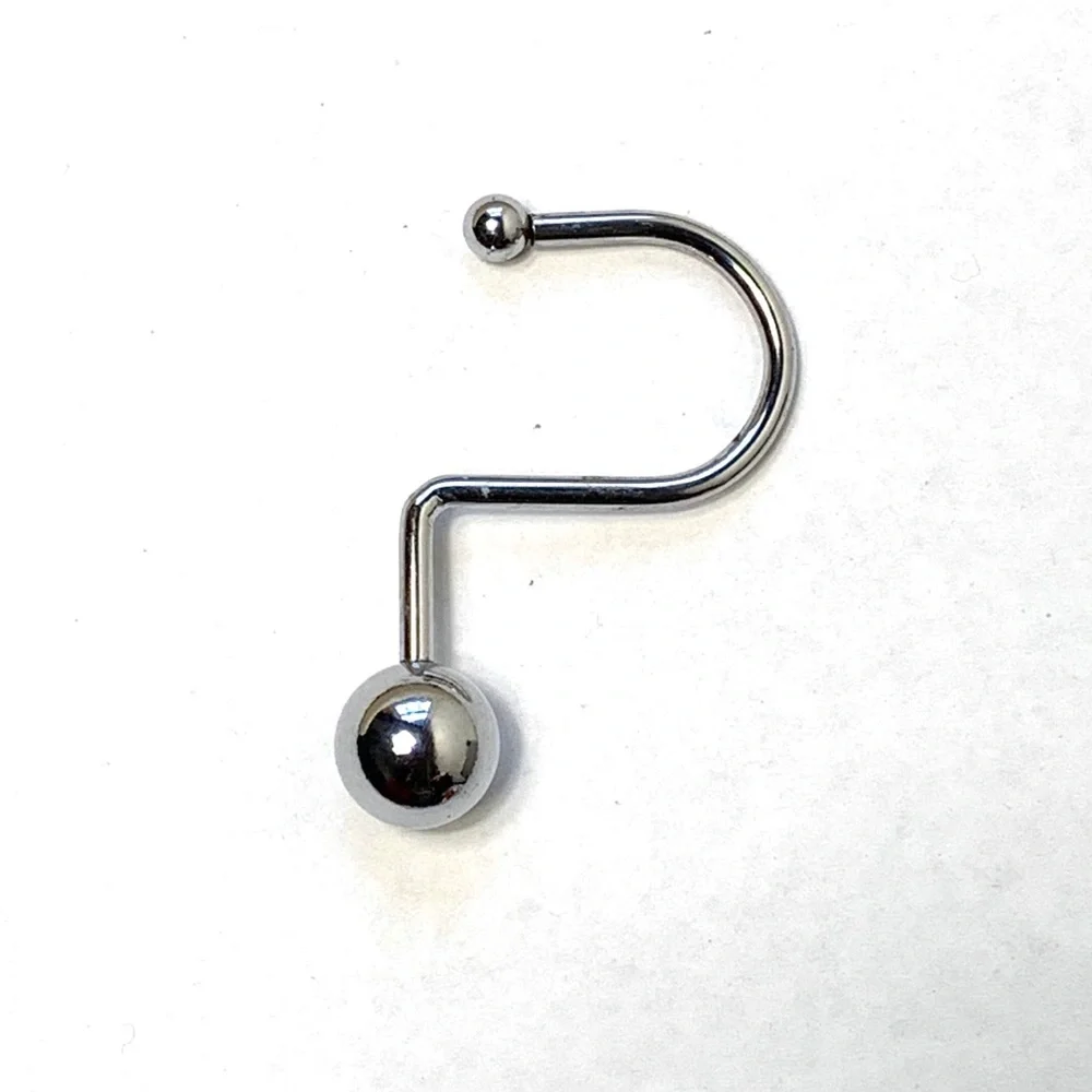 Shower Curtain Hooks, Metal Ball with nickel finish.